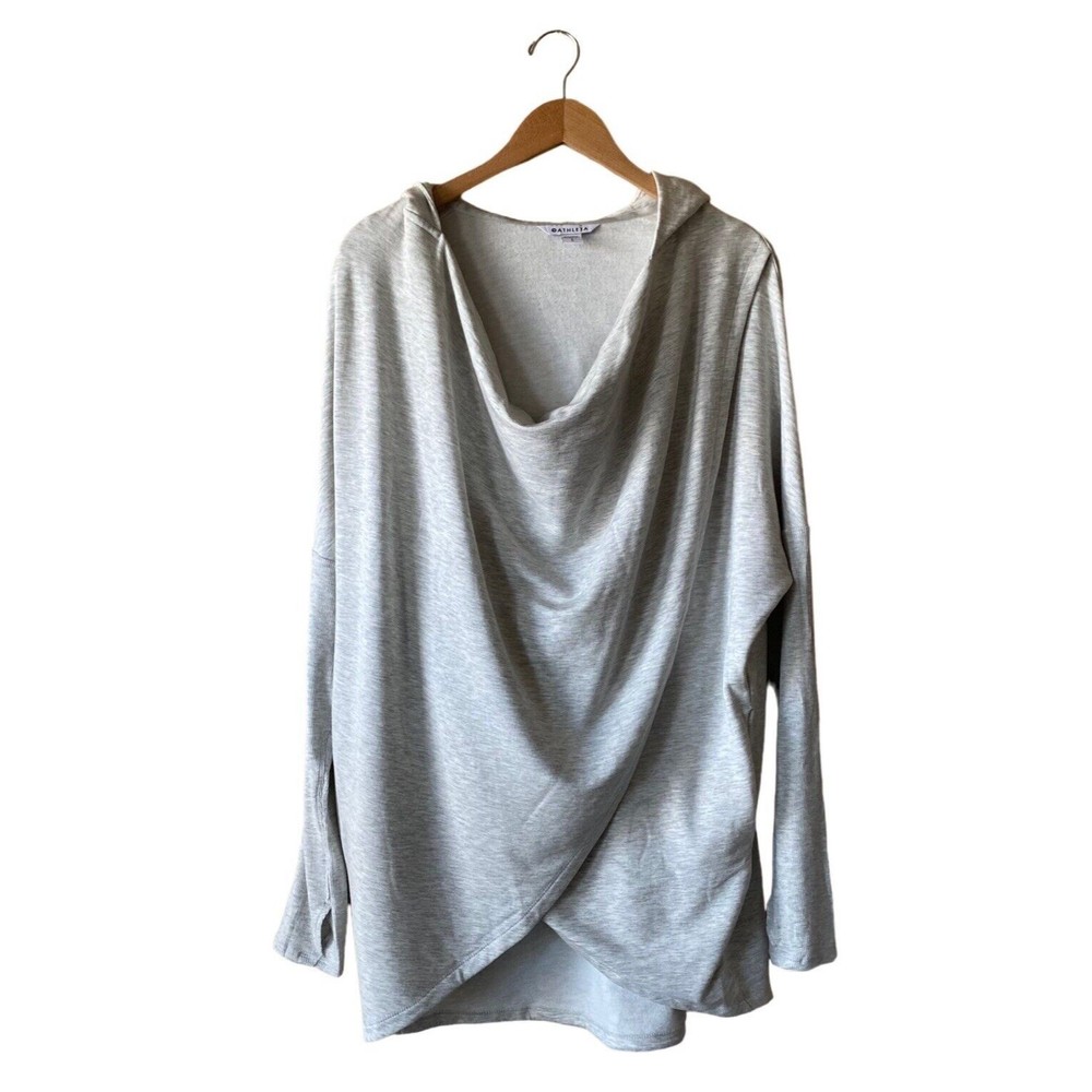 Athleta Modal Blend Purana Wrap Sweatshirt | Gray | Size Large